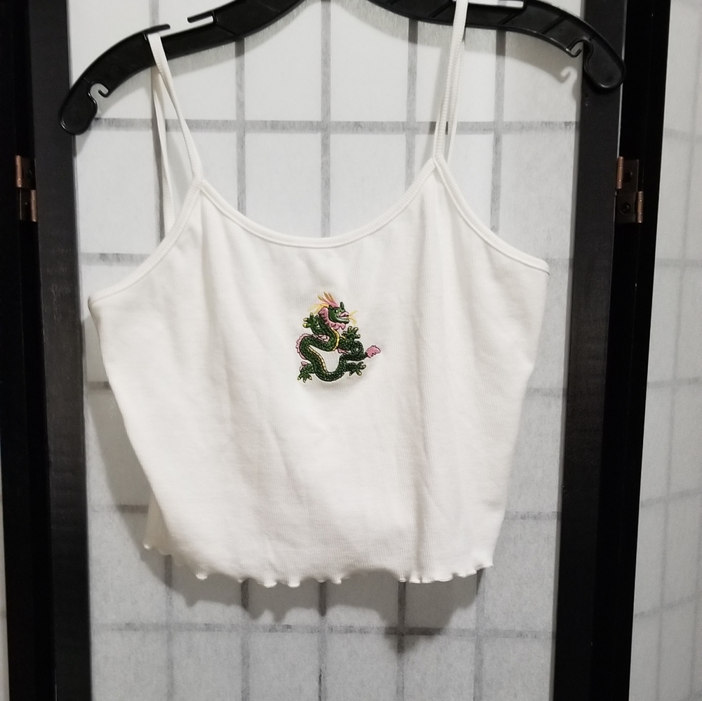 White Crop Tank Top